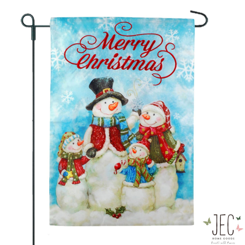 Christmas Snowman Family 2-Sided Garden Flag 12.5x18"