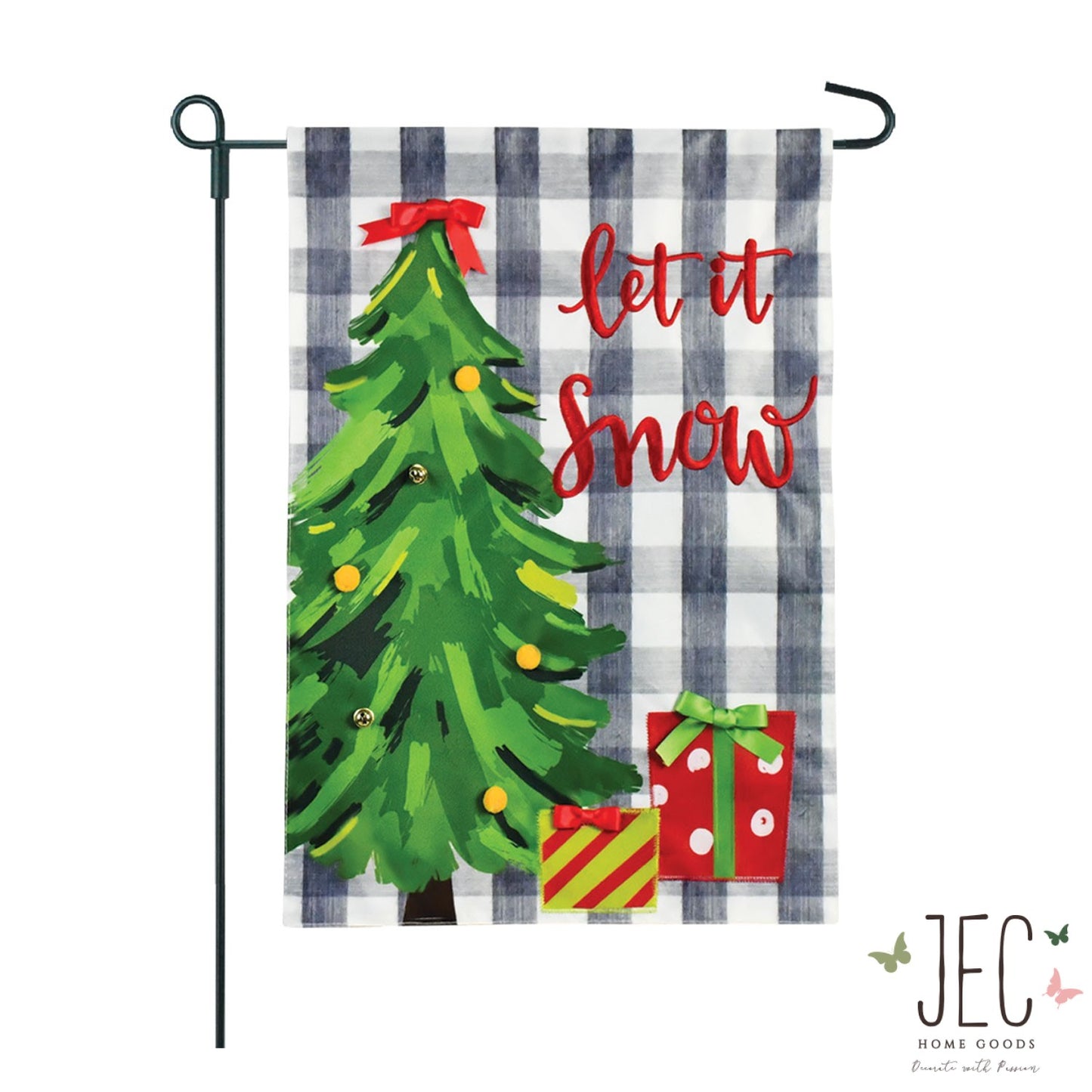 Buffalo Check Tree 2-Sided Garden Flag 12.5x18"