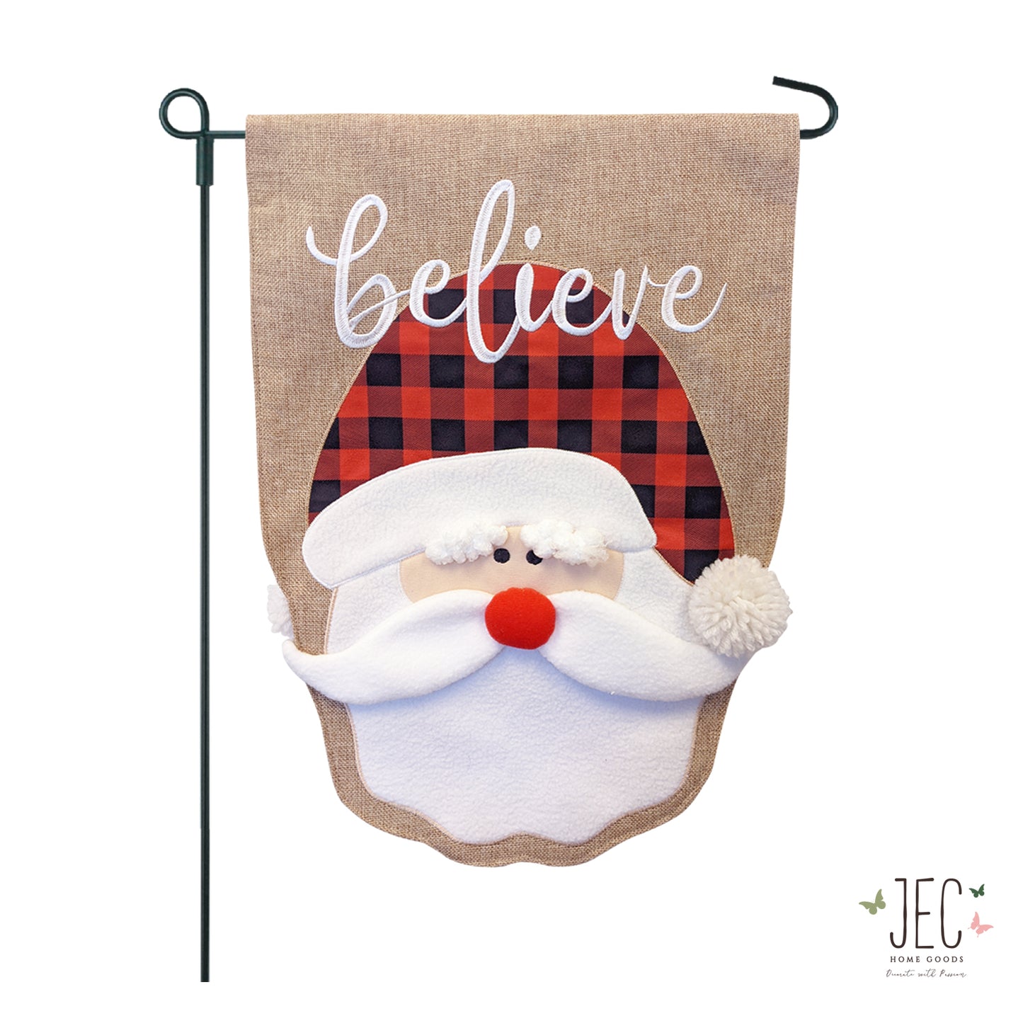 Santa Burlap 2-Sided Garden Flag 12.5x18"