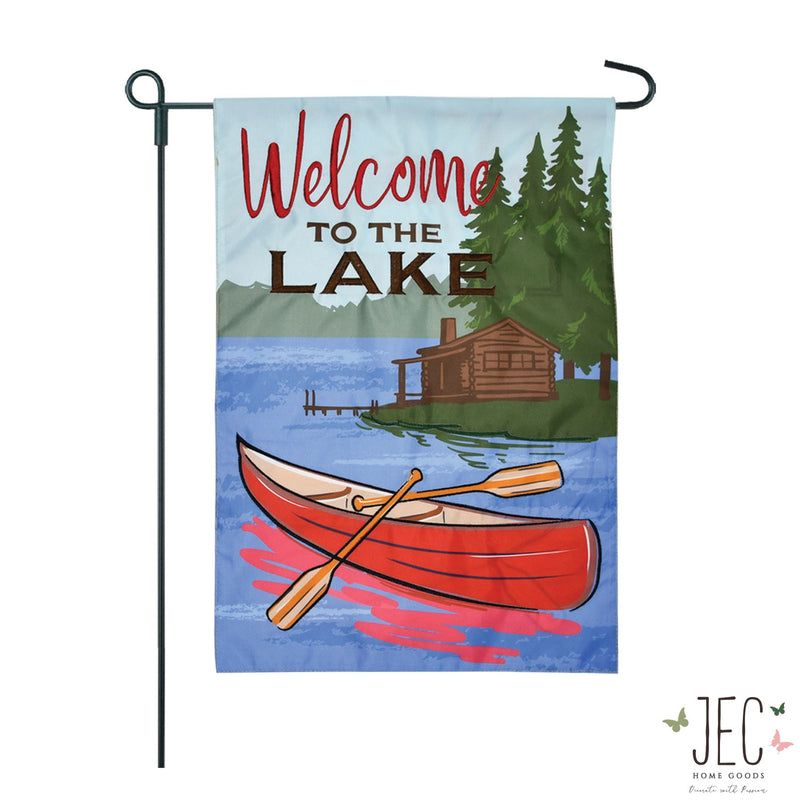 Lake Welcome 2-Sided Garden Flag 12.5x18"