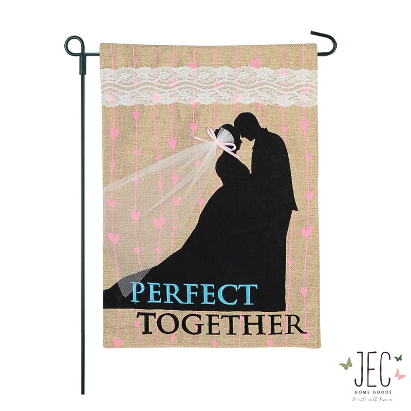 Perfect Together Burlap 2-Sided Garden Flag 12.5x18"