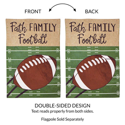 Football Burlap 2-Sided Garden Flag 12.5x18"