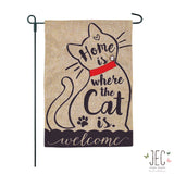 Home With Pet Burlap 2-Sided Garden Flag 12.5x18"