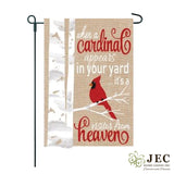 Cardinal on Birch Burlap 2-Sided Garden Flag 12.5x18"