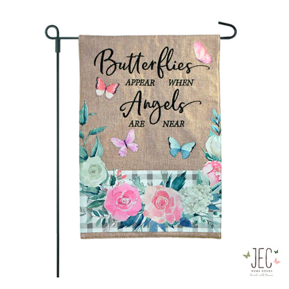 Butterflies Floral 2-Sided Burlap Garden Flag 12.5x18"