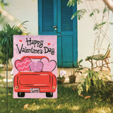 Valentine's Day Truck 2-Sided Garden Flag 12.5x18"
