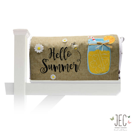 Mason Jar Lemonade Burlap Mailbox Cover