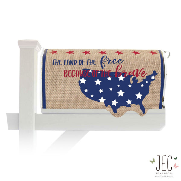 Land Of Free Americana Mailbox Cover