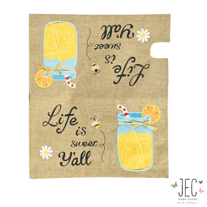 Mason Jar Lemonade Burlap Mailbox Cover