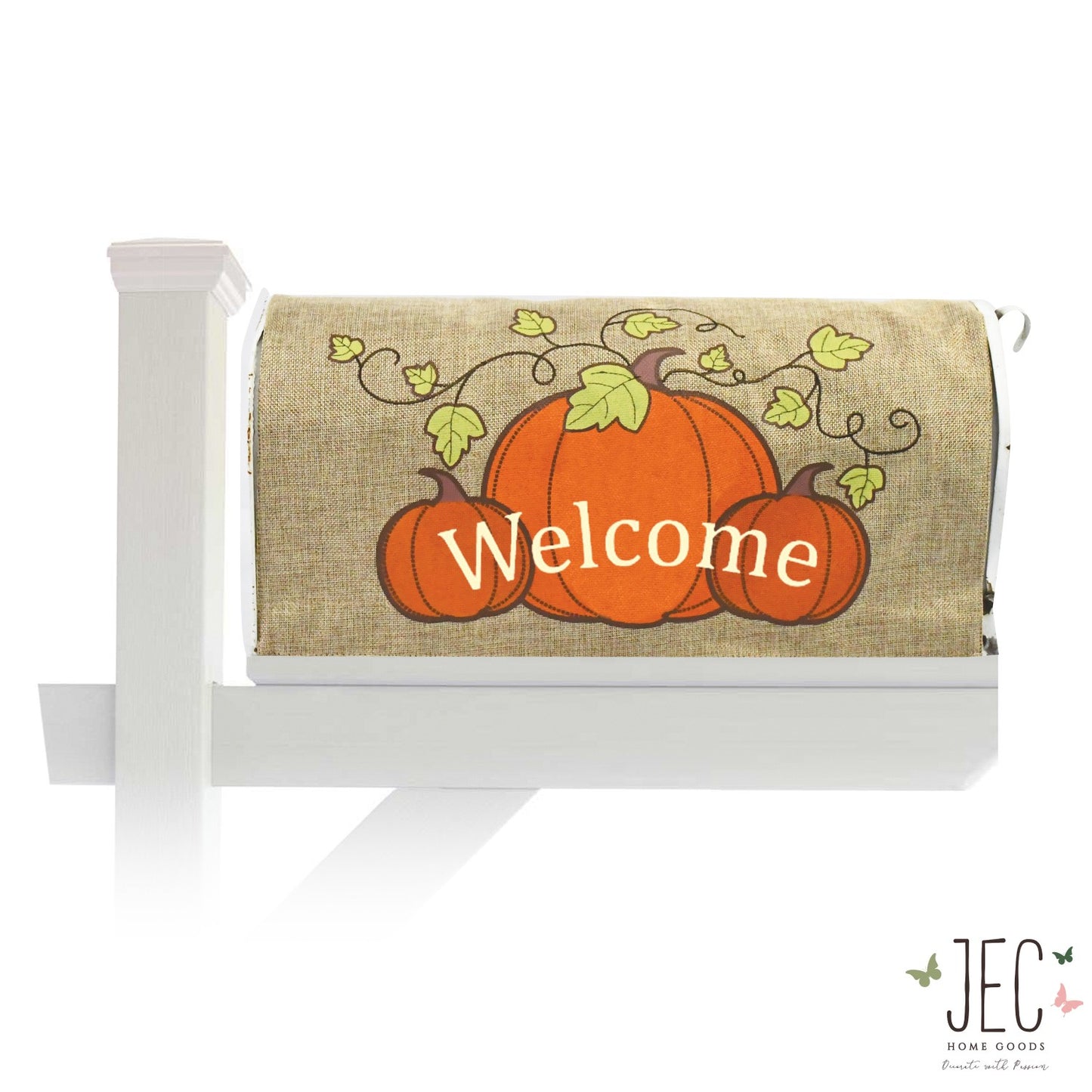 Pumpkins Burlap Mailbox Cover