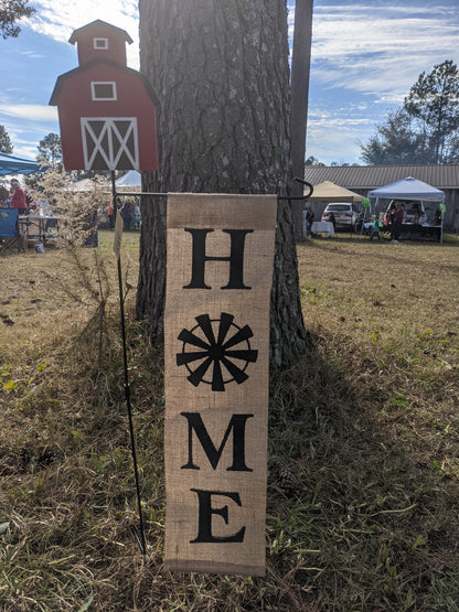 Barn Home Garden Flag Stand with Banner