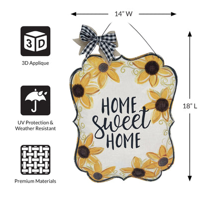 Sunflowers Home Sweet Home Wall Décor 14"x18"