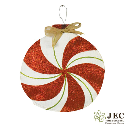 Christmas Ornament Burlap Puffy Wall Hanging Rustic Porch Door Décor 12"x12" (Set of 3)